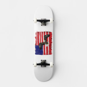 Skate Bandeira E Águia Pintados Por Arte Folclada