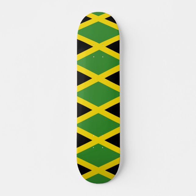 Skate Bandeira jamaicana Jamaica Cores Padrão Geométrico (Frente)