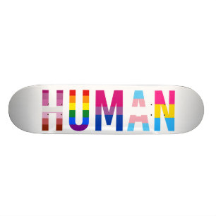 Skate Bandeira LGBT HUMANA Mês do Orgulho Gay Transgêner