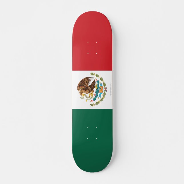 Skate Bandeira lisa de México (Frente)