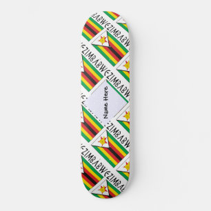 Skate Bandeira Personalizada da Zimbábue em Mosaico