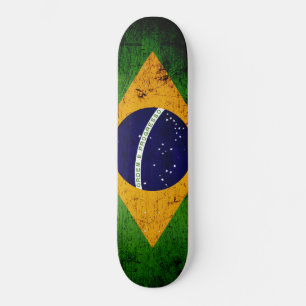 Skate Bandeira preta de Brasil do Grunge