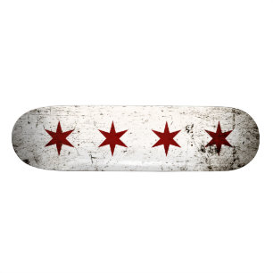 Skate Bandeira preta de Chicago do Grunge