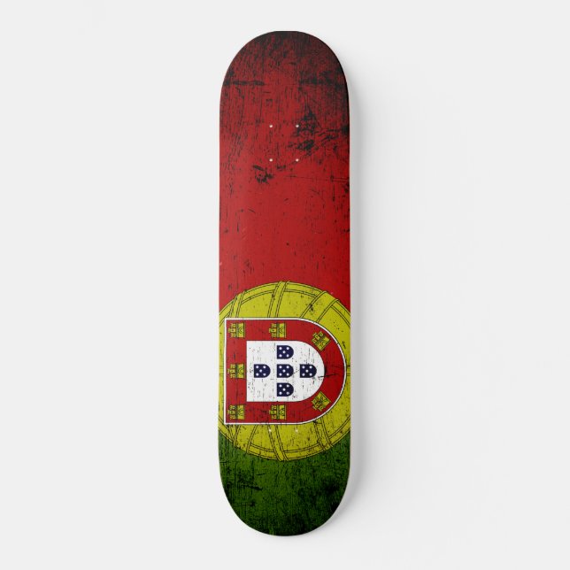 Skate Bandeira preta de Portugal do Grunge (Frente)