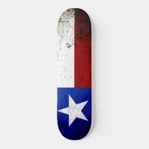 Skate Bandeira preta do estado de Texas do Grunge