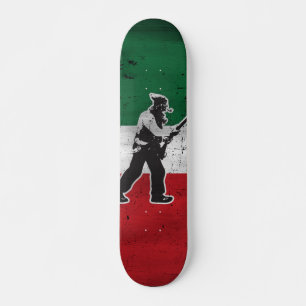 Skate Bandeira Quebec e Patriota Henri Julien desgastada