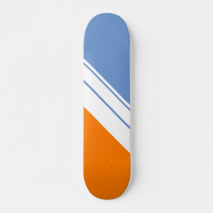 Skate Banho-claro Laranja-Claro-Azul-Cinzas-Brancas