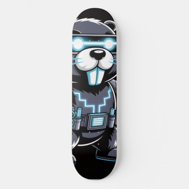 Skate Baralho de Cyberpunk Tech Beaver (Frente)