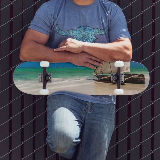 Skate Barcos de pesca tradicionais na praia (Ao ar livre 3)