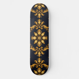 Skate "Barockes Ornament-Muster in Gold und Schwarz"