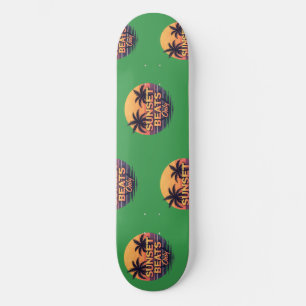 Skate Batidas de Pôr do Sol Retrô Somente Palmeiras Vint
