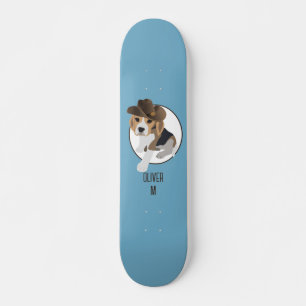SKATE BEAGLE PUPPY DOG COUNT QUE CARTOON NOME AZUL