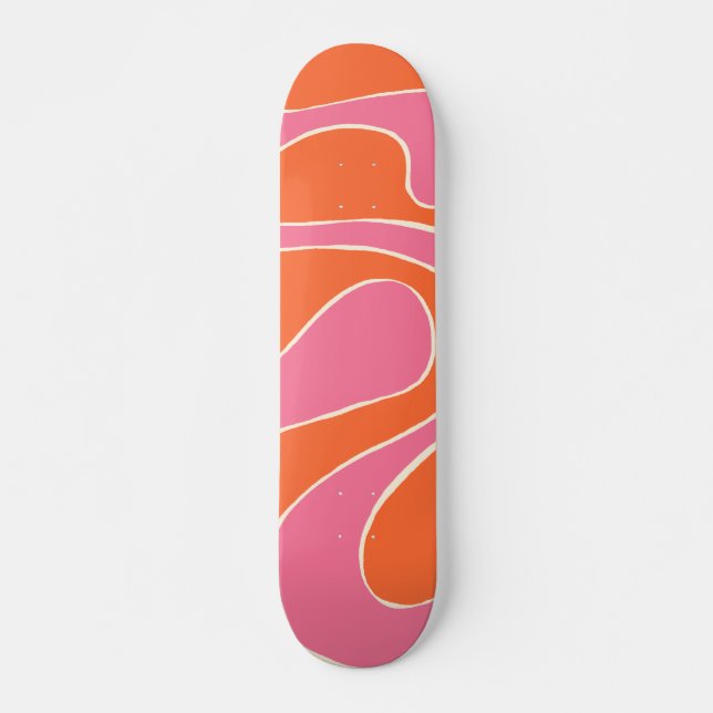 Skate Bei e Fluxo 2 em Rosa, Laranja e Creme (Frente)