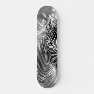 Skate Bela Fantasia Zebra em Escala de Cinza