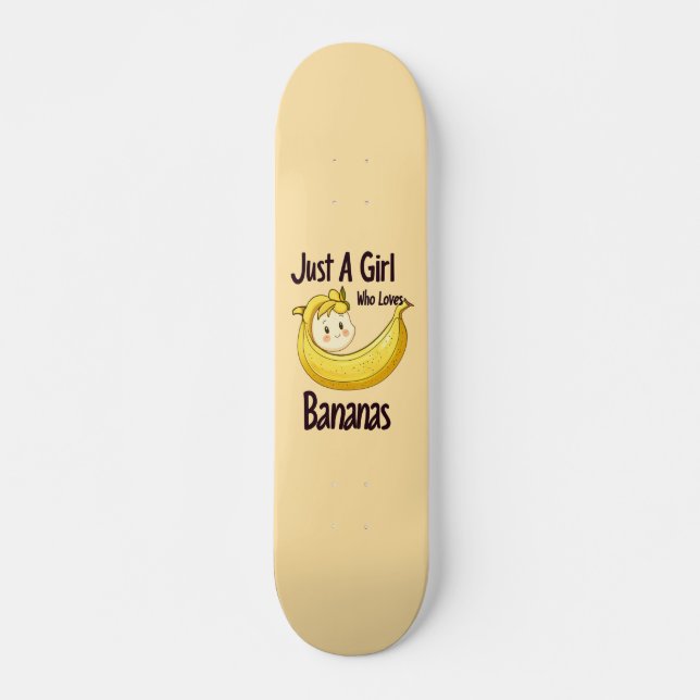 Skate Bela Menina Que Ama Fruta De Bananas (Frente)