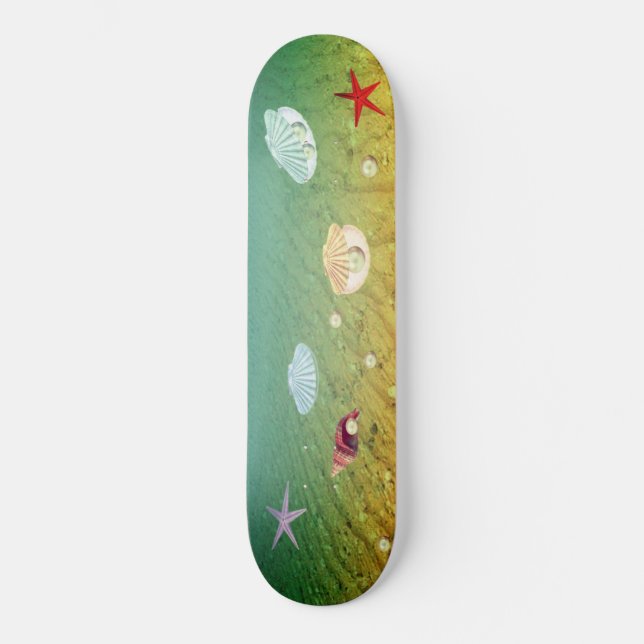Skate Belas estrelas do mar e conchas de ostras com péro (Frente)