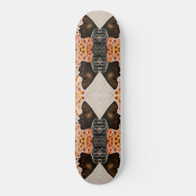 Skate Beleza Africana - Pintura Watercolor - Arte Africa (Frente)