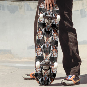 Skate Belo Design de Padrão de Anjos Meninas Negras -Esc