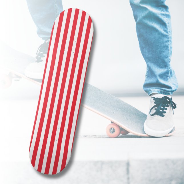 Skate Bengala Vermelha e Branca Listrada Horizontal Simp (Criador carregado)