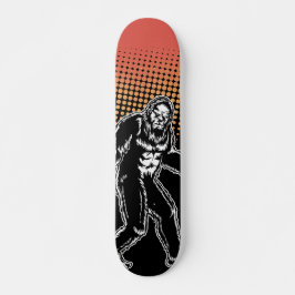 Skate Bigfoot Black Red Sasquatch Creature Silhout