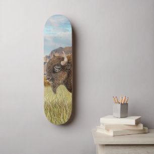 Skate Bison Buffalo Art
