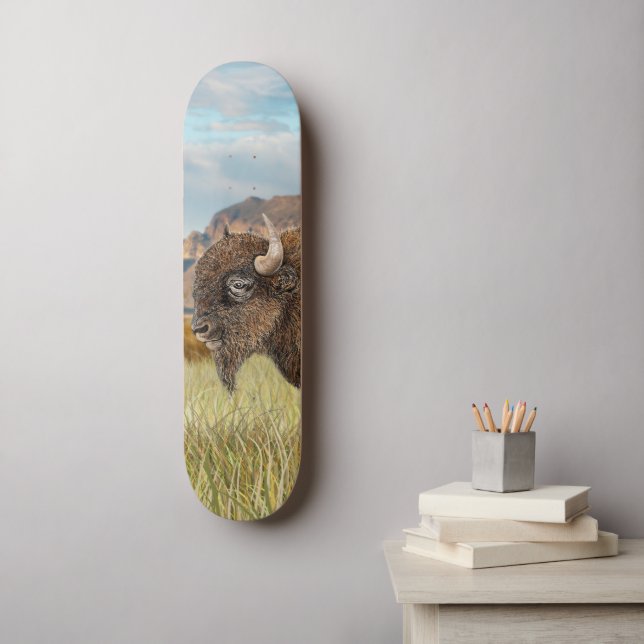 Skate Bison Buffalo Art (Arte de parede)