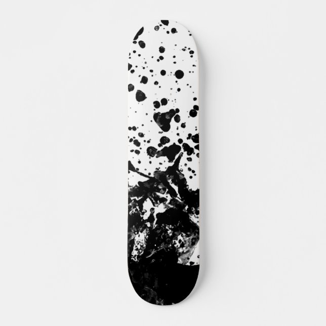 Skate Black and White Abstract Liquid Design (Frente)