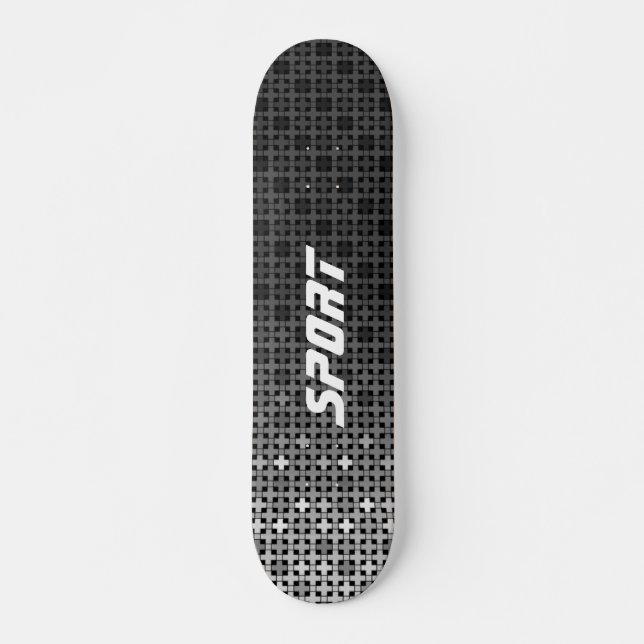 Skate Black and white geometric gradient pattern  (Frente)