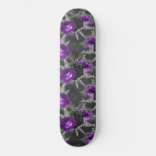 Skate Black Purple Roses Silver Leaves Dark Garden