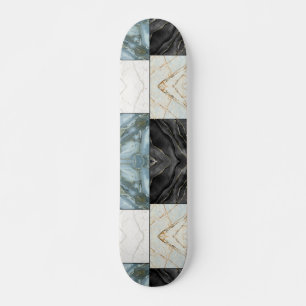 Skate Bloco Geométrico de Ágata de Mármore Abstrato Mode