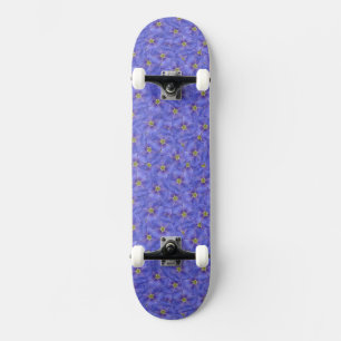 Skate Blue Flax Seamless Pattern