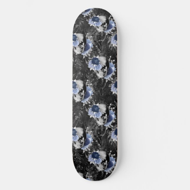 Skate Blue Floral Skull Series Design 1 (Frente)