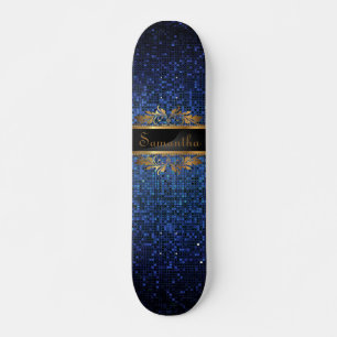 Skate Blue Glitter Sequin Disco - Quadro Escolar Antigo