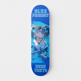 Skate Blue Neon Prodigy Tokyo Cyberpunk Anime Impact