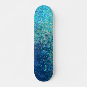 Skate Blue Ocean Glitter Skateboard, 7¾" Deck