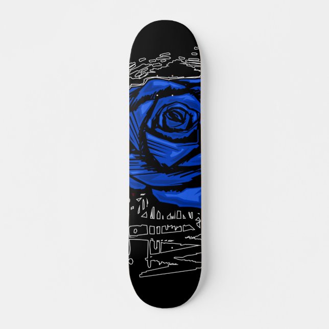 Skate Blue Rugged Rose Graffiti Art • Urban Street (Frente)