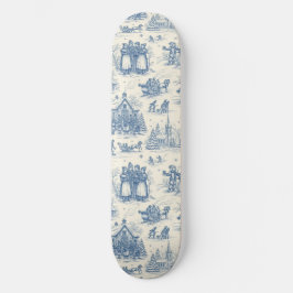 Skate Blue Winter Toile Chinoiserie