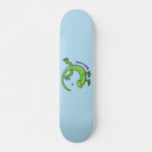 Skate Boas saudações da lagartixa verde e feliz com dese