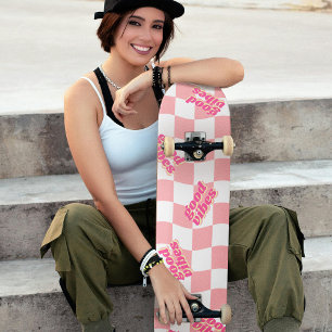 Skate Boas Vibes Menina Pastel Cor-de-Rosa Branco Verifi