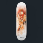 Skate *~* Boho Tribal Shamanic Sacred Dream Catcher<br><div class="desc">* Western BOHO American Watercolor Abstrato Dream Catcher Journey com adoráveis penas como símbolo Shamanic para um Nativo Americano Healer Espiritual ou design BOHEMIAM. * . *** As cores são principalmente cores RUST COPPER BRONZE em BRANCO. Este abstrato de caça e penas modernas, criativas de vassoura e enraizadas no espírito,...</div>