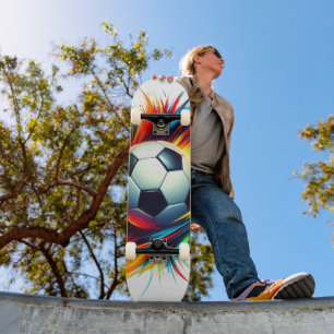 Skate Bola de Futebol Americano Futurista Abstrato