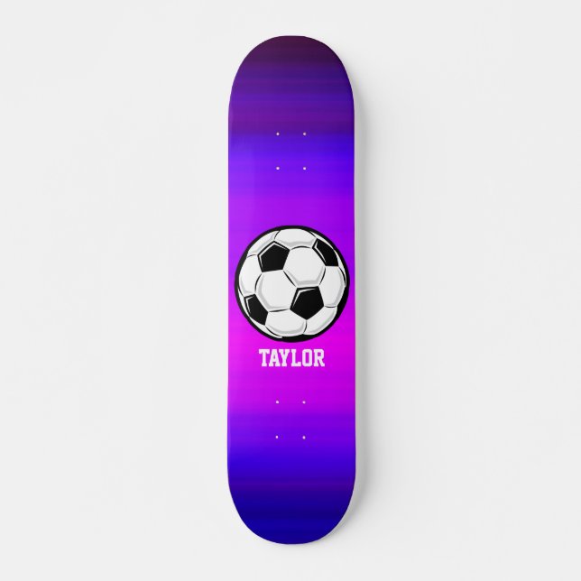Skate Bola de futebol; Azul violeta vibrante e magenta (Frente)
