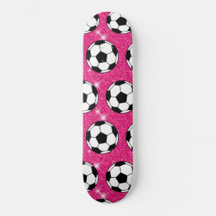 Skate Bola de Futebol Rosa Frost Brilhos Esportista Bran
