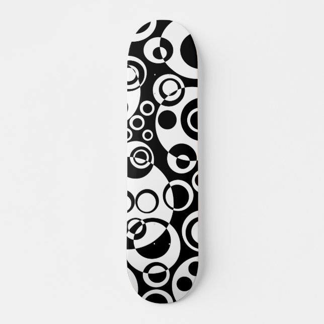 Skate Bolhas de abstrato 01 - B/W - Retrospectiva (Frente)
