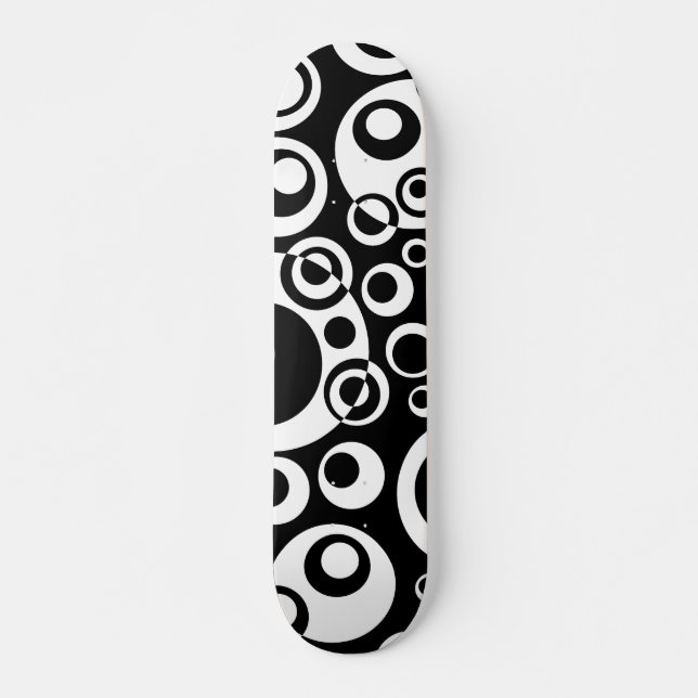 Skate Bolhas de abstrato 04 - B/W (Frente)