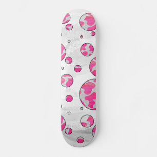 Skate Bolinhas rosa e branco