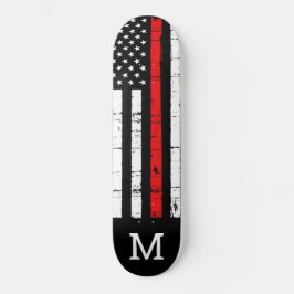 Skate Bombeiro americano Flag Thin Red Line