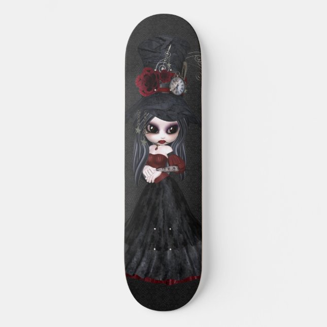 Skate Bonita Gótico Steampunk Rapariga Negra (Frente)