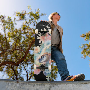 Skate Bonito Garota Floral Sea Turtle Deck