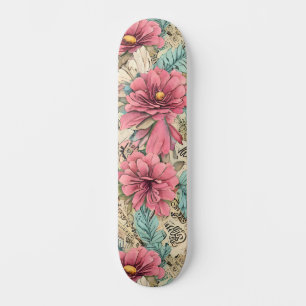 Skate Bonito pinta e teal Vintage inspirada em Florestas